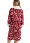 Marlon Leaf Print Shawl Collar Dressing Gown, Red
