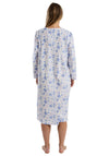 Marlon Leaf Fleece Long Sleeve Nightdress, Blue