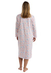 Marlon Leaf Fleece Long Sleeve Nightdress, Pink