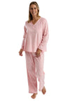 Marlon Floral Long Sleeve Fleece Pyjama Set, Pink