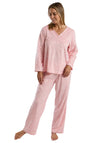 Marlon Floral Long Sleeve Fleece Pyjama Set, Pink
