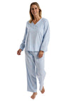 Marlon Floral Long Sleeve Fleece Pyjama Set, Blue