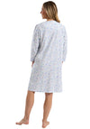 Marlon Leaf Long Sleeve Nightdress, Blue