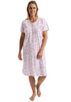 Marlon Leaf Short Sleeve Nightdress, Pink