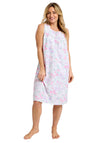 Marlon Spring Summer Meadow Sleeveless Nightdress, White Multi