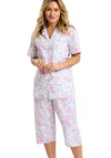 Marlon Summer Meadow Cropped Pyjama Set, White Multi