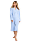 Marlon Long Sleeve Waffle Full Zip Robe, Blue