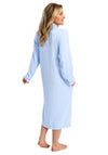 Marlon Long Sleeve Waffle Full Zip Robe, Blue