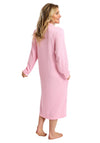 Marlon Long Sleeve Waffle Full Zip Robe, Pink