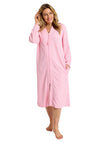 Marlon Long Sleeve Waffle Full Zip Robe, Pink