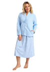 Marlon Long Sleeve Waffle Bed Jacket, Blue