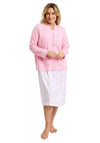 Marlon Long Sleeve Waffle Bed Jacket, Pink