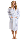 Marlon Amelia Floral Long Sleeve Robe, Blue