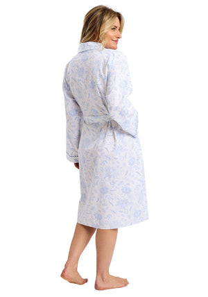Marlon Amelia Floral Long Sleeve Robe, Blue