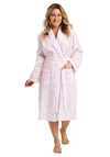 Marlon Amelia Floral Long Sleeve Robe, Pink