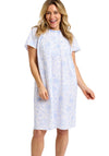 Marlon Amelia Floral Short Sleeve Nightdress, Blue