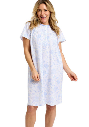 Marlon Amelia Floral Short Sleeve Nightdress, Blue