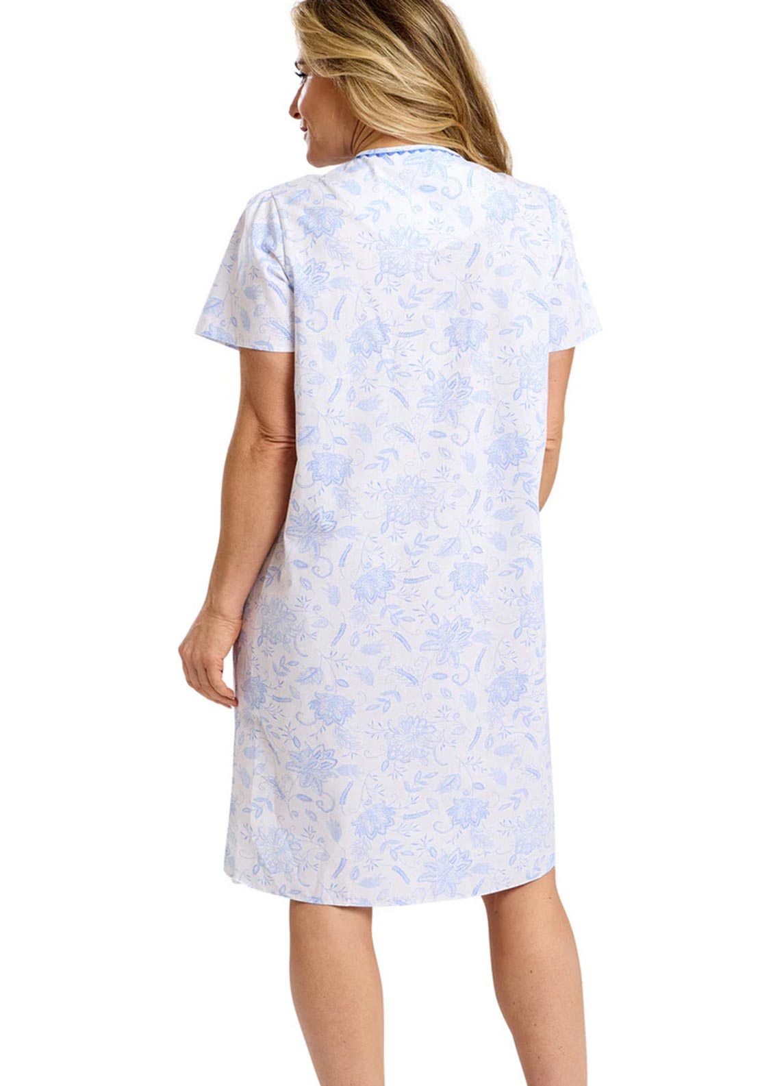 Marlon Amelia Floral Short Sleeve Nightdress, Blue