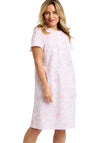 Marlon Amelia Floral Short Sleeve Nightdress, Pink