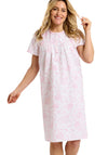 Marlon Amelia Floral Short Sleeve Nightdress, Pink
