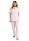 Marlon Amelia Floral Short Sleeve Pyjama Set, Pink