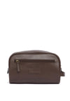 Barbour Men’s Leather Washbag, Dark Brown