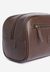 Barbour Men’s Leather Washbag, Dark Brown