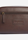 Barbour Men’s Leather Washbag, Dark Brown