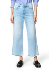 Mac Dream Wide Cropped Jeans, Light Blue