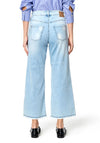 Mac Dream Wide Cropped Jeans, Light Blue