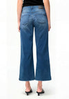 Mac Dream Wide Cropped Jeans, Dark Blue
