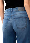 Mac Dream Wide Cropped Jeans, Dark Blue