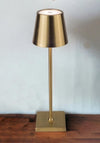 RECHARGEABLE LED TABLE LAMP ANTIQUE PLATED GOLD