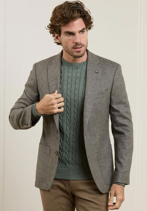 Magee 1866 Finn Tweed Sharktooth Blazer, Grey