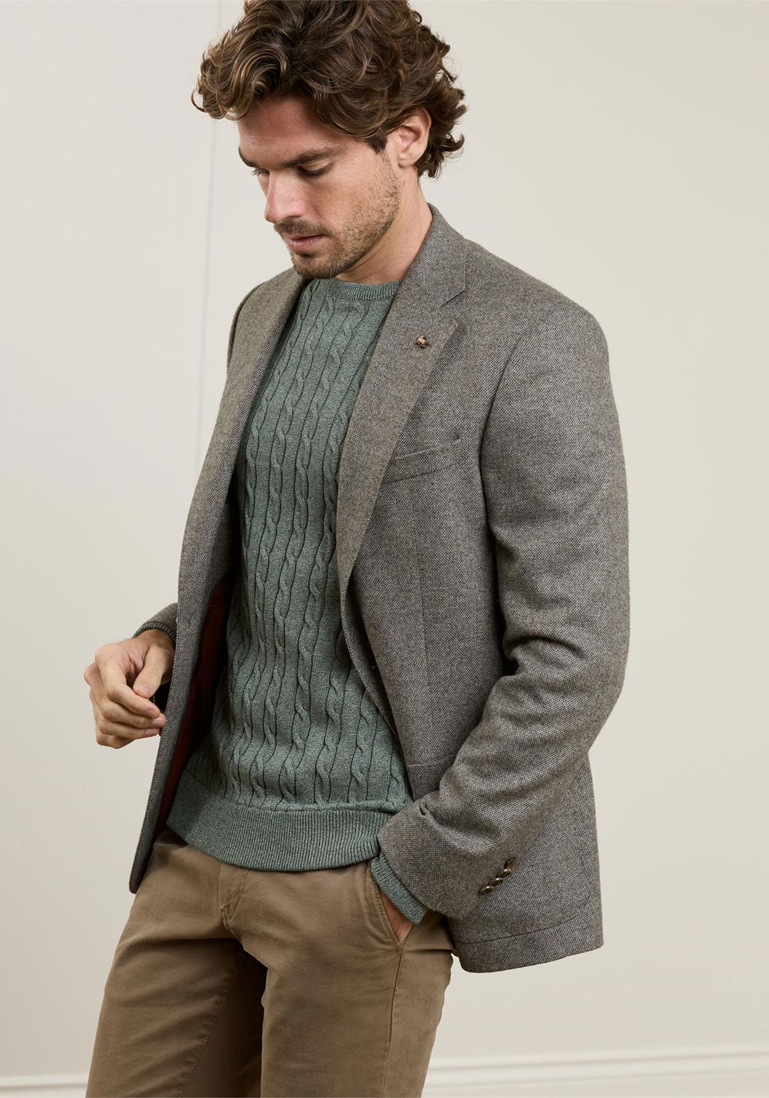 Magee 1866 Finn Tweed Sharktooth Blazer, Grey