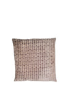Malini Dua Velvet Geometric Pattern Cushion 43x43cm, Grey
