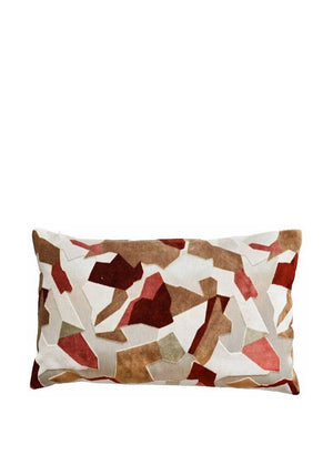 Malini Teramo Earthy Cushion 30x50cm, Brick Red & Neutral