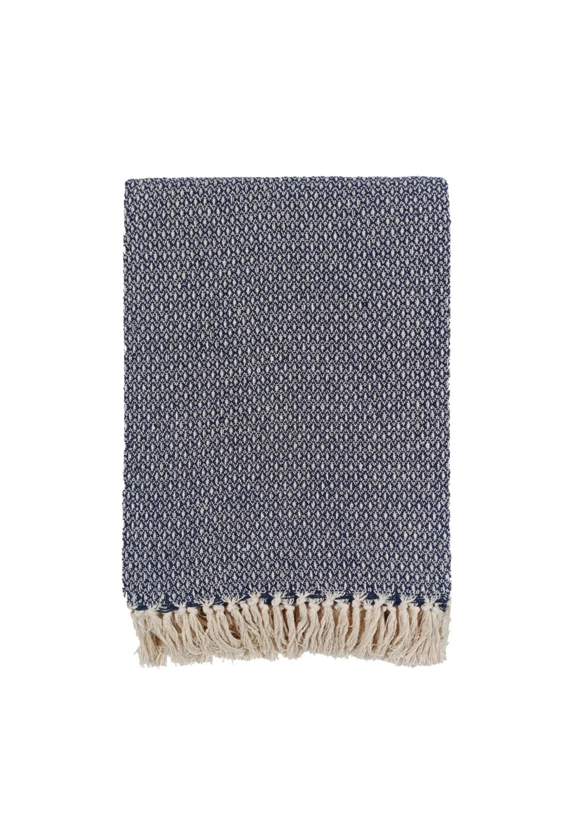 Malini Darling Tassel Throw, Navy