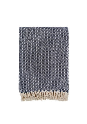 Malini Darling Tassel Throw, Navy