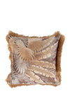 PRINTED PAL LEAF IN CHOC TONES WITH FRINGES