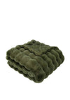 SOFT BUBBLE THROW FAUX RABBIT OLIVE