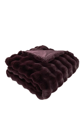 SOFT BUBBLE THROW FAUX RABBIT AUB 150 X 200