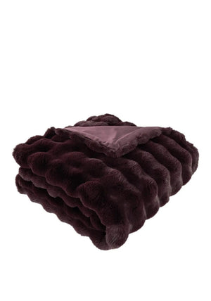 SOFT BUBBLE THROW FAUX RABBIT AUB 150 X 200