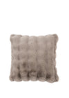 EXTREME SOFT TEXTURED CUSHION FAUX RABBIT TAUPE