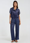 Malissa J One Size Voile Wide Leg Trousers, Navy