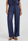 Malissa J One Size Voile Wide Leg Trousers, Navy