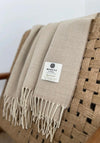 Mc Nutt Of Donegal Basswood Herringbone Throw, Basswood Beige