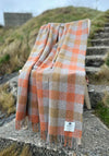 McNutt Of Donegal ForeverWool Pumpkin Plaid Throw, Orange