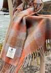 McNutt Of Donegal ForeverWool Pumpkin Plaid Throw, Orange