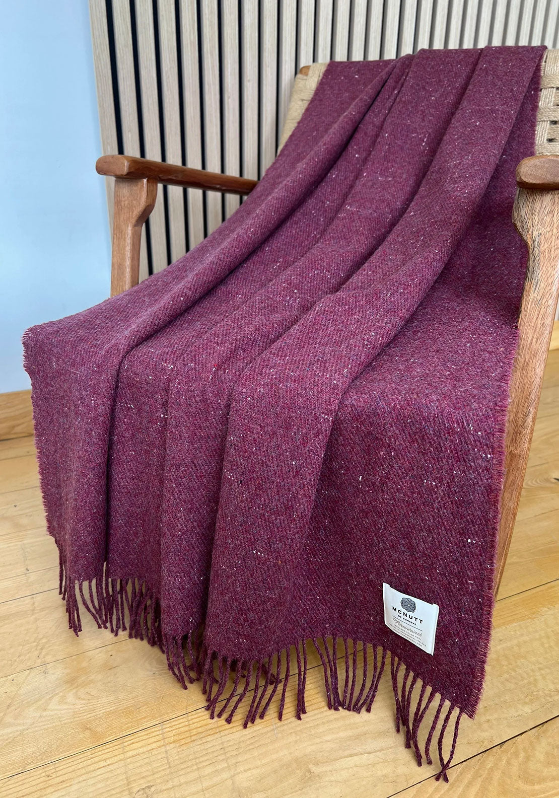 McNutt of Donegal ForeverWool Throw, Plum